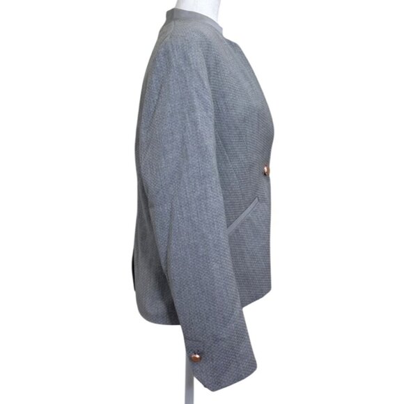 Ted Baker Womens Blazer Textured One-Button Tailored Jacket Gray US Size 10 NEW - Picture 2 of 7